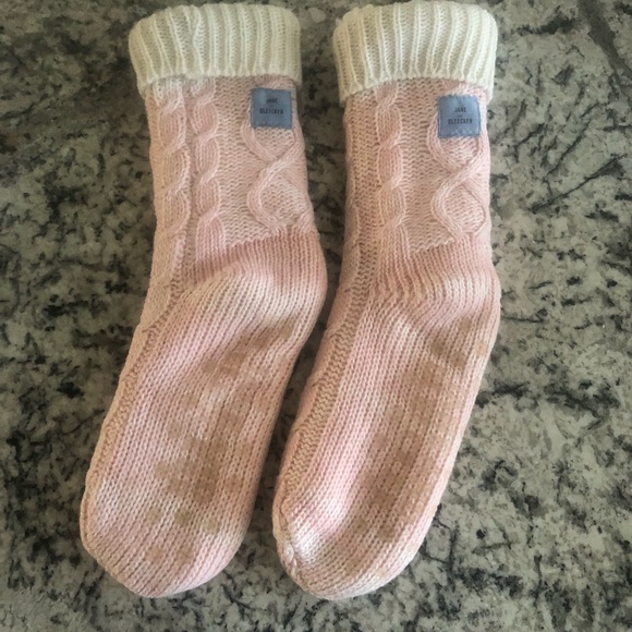 Jane and Bleecker Ballet Pink Fleece Lined Slipper Socks  Size 9-10 EUC - Picture 3 of 10